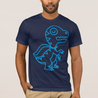 Großes Regenbogen Rex Blau T-Shirt
