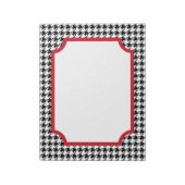 Grosses Retro-Hahnentrittmuster Notepad Notizblock (Rotiert)