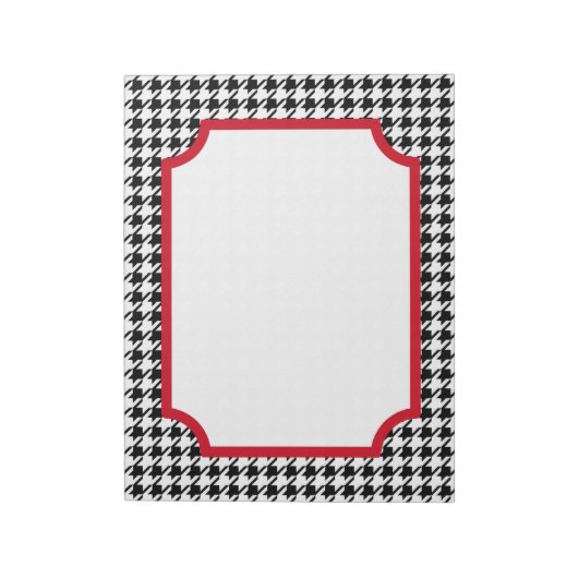 Grosses Retro-Hahnentrittmuster Notepad Notizblock (Rotiert)