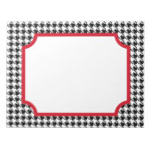 Grosses Retro-Hahnentrittmuster Notepad Notizblock (Vorderseite)