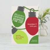 Grosses Retro-Weihnachtslicht-Party laden Einladung (Stehend Vorderseite)