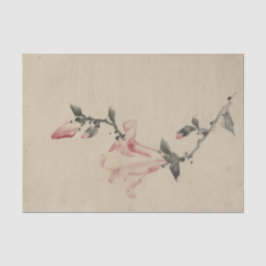 Grosses rosa Blossom auf einem Stem von Hokusai Seidenpapier