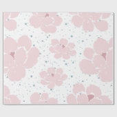 Grosses rosa Boho Trendfloral Wrapping Paper Geschenkpapier (Flach)