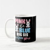 Großes rosa oder blaues Schwester-Häschen verrät d Kaffeetasse (Links)