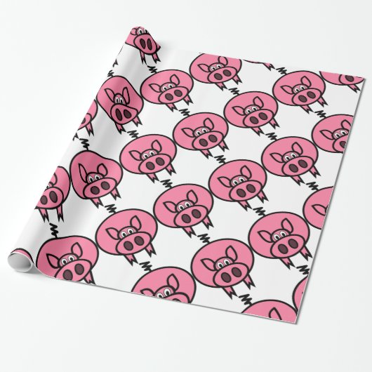 Großes rosa Schwein-Packpapier Geschenkpapier (Ungerollt)