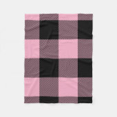 Grosses rosa und schwarzes Buffalo Kariert Fleece  (Vorderseite)