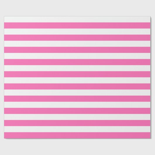 Großes rosa und Weiß Stripes Packpapier (Flach)