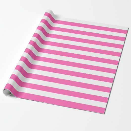 Großes rosa und Weiß Stripes Packpapier (Ungerollt)