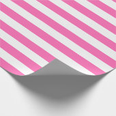 Großes rosa und Weiß Stripes Packpapier (Ecke)