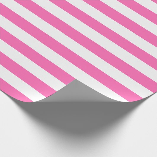 Großes rosa und Weiß Stripes Packpapier (Ecke)