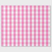 Großes rosa und weißes Gingham-Packpapier Geschenkpapier (Flach)