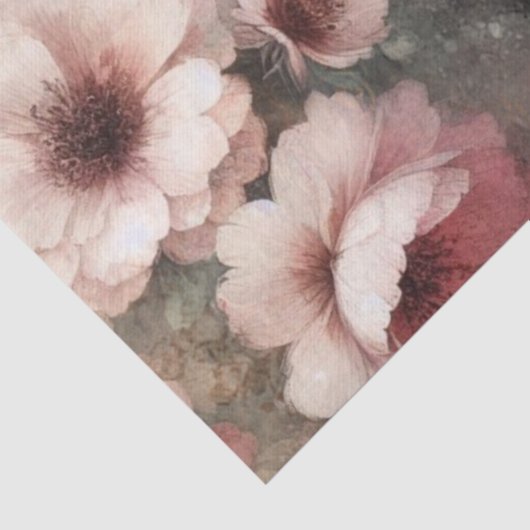 Grosses rosafarbenes Blumenzimmerpapier Seidenpapier (Ausschnitt)