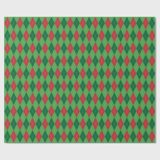 Grosses Rot-Grün-Raute-Papier Geschenkpapier (Flach)