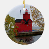 Großes Rot, Holland Michigan Keramik Ornament (Hinten)