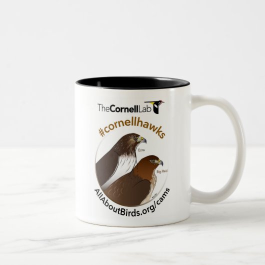 Großes Rot und Ezra Illustrations-Tasse Zweifarbige Tasse (Rechts)