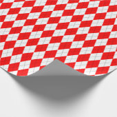 Grosses Rot-Weiß-Raute-Umschlagpapier Geschenkpapier (Ecke)