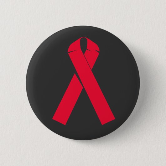 Großes rotes Band für AIDS Bewusstsein Button (Vorderseite)