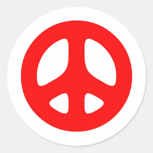 Großes rotes Friedenszeichen Runder Aufkleber (Vorderseite)