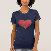 Großes rotes gemustertes Herz T-Shirt (Vorderseite)