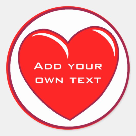 Grosses rotes Herz auf Stickern Runder Aufkleber (Vorderseite)
