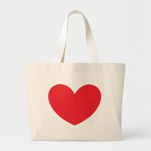 Großes rotes Herz Jumbo Stoffbeutel (Vorne)