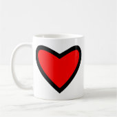 Großes rotes Herz Kaffeetasse (Links)