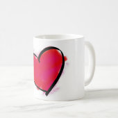 Großes rotes Herz Kaffeetasse (VorderseiteRechts)
