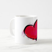 Großes rotes Herz Kaffeetasse (Vorderseite Links)