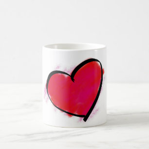 Großes rotes Herz Kaffeetasse