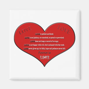 Großes rotes Herz-Liebe-Gedicht Magnet