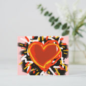 großes rotes Herz, Liebe Postkarte (Stehend Vorderseite)