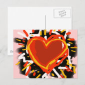 großes rotes Herz, Liebe Postkarte (Vorne/Hinten)