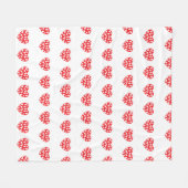 Grosses rotes Herz mit kleinen Herzen Fleecedecke (Vorderseite (Horizontal))