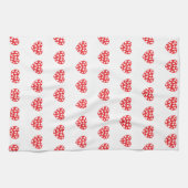 Grosses rotes Herz mit kleinen Herzen Geschirrtuch (Horizontal)