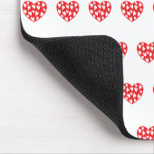 Grosses rotes Herz mit kleinen Herzen Mousepad (Ecke)