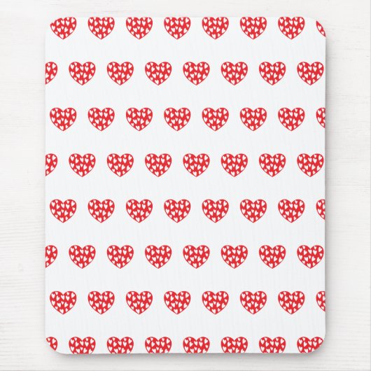 Grosses rotes Herz mit kleinen Herzen Mousepad (Vorne)