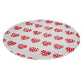 Grosses rotes Herz mit kleinen Herzen Schneidebrett (Ecke)
