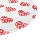 Grosses rotes Herz mit kleinen Herzen Schneidebrett (Ecke)