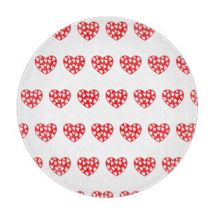 Grosses rotes Herz mit kleinen Herzen Schneidebrett