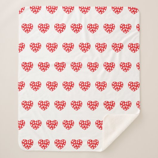 Grosses rotes Herz mit kleinen Herzen Sherpadecke (Vorderseite)