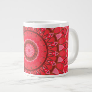 Großes rotes Mandala Warmes Boho-Muster Gemütliche Jumbo-Tasse