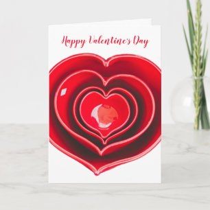 Großes rotes Porzellanherz Frohes Valentinstag-Gru Karte