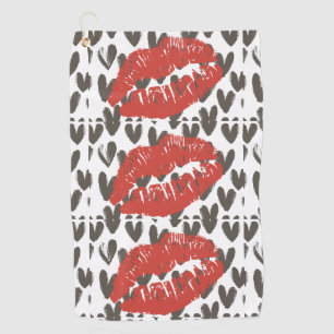 Großes rotes Smooch-Golf-Tuch Golfhandtuch