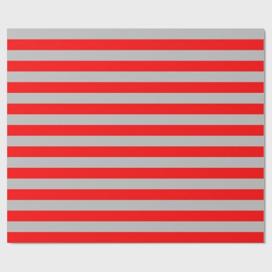 Großes Rotes und Grau Stripes Packpapier (Flach)