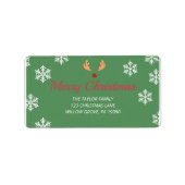 Grosses rustikales Schneeflocken-Weihnachtsschild Adressaufkleber (Vorne)