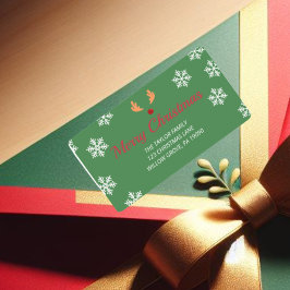 Grosses rustikales Schneeflocken-Weihnachtsschild Adressaufkleber