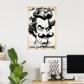 Großes Schnurrbart-Verantwortungsplakat - Humor Zi Poster (Heimbüro)
