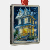 Grosses, schönes Viktorianisches Haus zu Weihnacht Ornament Aus Metall (Rechts)