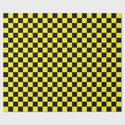 Grosses Schwarz-Gelb-Karo-Umschlagpapier Geschenkpapier (Flach)