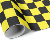 Grosses Schwarz-Gelb-Karo-Umschlagpapier Geschenkpapier (Rolleneckpunkt)